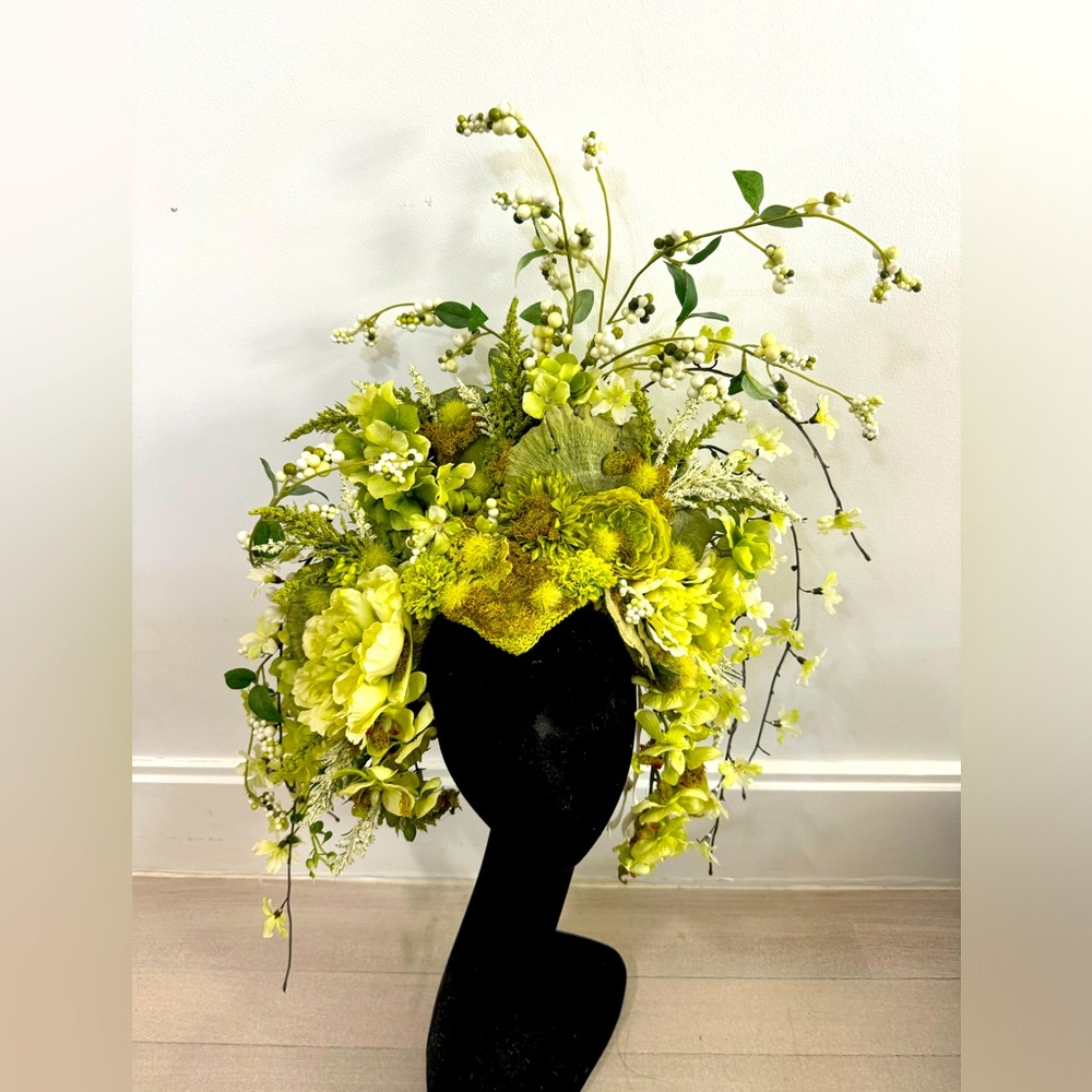 Miss G Green floral nymph headpiece